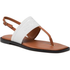 Sandály Calvin Klein Squared Flat Tp Sandal He HW0HW008180HF Cognac/Ecru 0hF