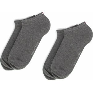 Sada 2 párů pánských nízkých ponožek Tommy Hilfiger 343024001 Middle Grey 758