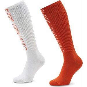 Sada 2 párů pánských vysokých ponožek Calvin Klein Jeans 701219860 Orange 003