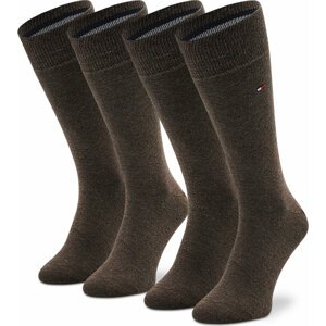 Sada 2 párů pánských vysokých ponožek Tommy Hilfiger 371111778 Oak 043