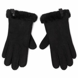 Rukavice Ugg W Shorty Glove W Leather Trim 17367 Black