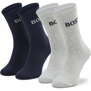 Sada 2 párů dětských vysokých ponožek Boss J20341 Chine Grey A32