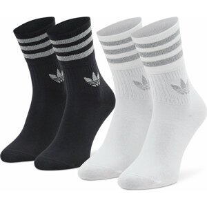 Sada 2 párů vysokých ponožek unisex adidas Crew HC9543 Black/White