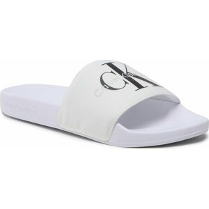 Nazouváky Calvin Klein Jeans Slide Monogram Co YW0YW00103 White YBR