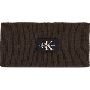 Textilní čelenka Calvin Klein Jeans Monologo Rubber Headband K60K611258 Hnědá