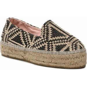 Espadrilky Manebi Raffia Pattern Double Sole Espadriles G 5.2 D0 Black Triangles On Natural