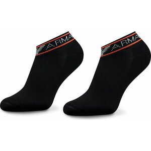 Sada 2 párů pánských nízkých ponožek Emporio Armani 292304 3R227 00120 Nero