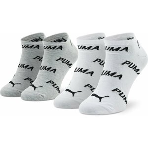 Sada 2 párů nízkých ponožek unisex Puma 907947 02 White/Grey/Black