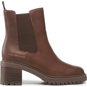 Polokozačky Tommy Hilfiger Outdoor Chelsea Mid Heel Boot FW0FW06737 Truffle Brown GT7