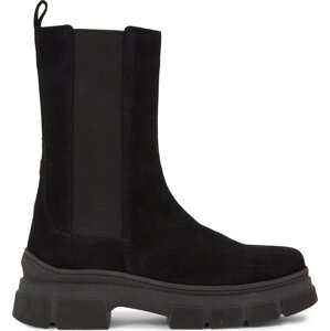 Kotníková obuv s elastickým prvkem Tommy Hilfiger Essential Suede Chelsea Boot FW0FW07489 Black BDS