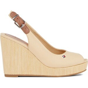 Sandály Tommy Hilfiger Iconic Elena Sling Back Wedge FW0FW04789 Harvest Wheat ACR