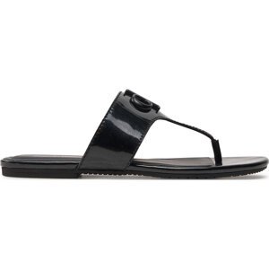 Žabky Calvin Klein Jeans Flat Sandal Slide Toepost Mg Met YW0YW01342 Černá