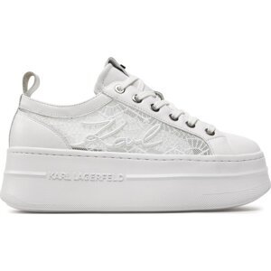 Sneakersy KARL LAGERFELD KL65028 White Lthr/Textile 411