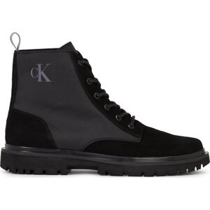Kotníková obuv Calvin Klein Jeans Eva Mid Laceup Lth Boot Hiking YM0YM00842 Black/Stormfront 00T