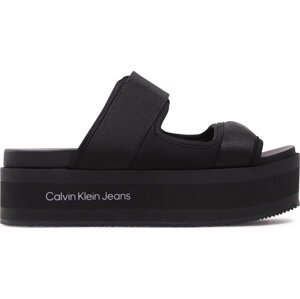 Nazouváky Calvin Klein Jeans Flatporm Sandal Webb YW0YW01074 Black/Lavender Aura BEH