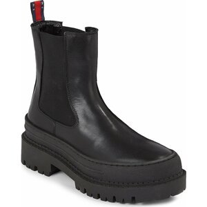 Kotníková obuv s elastickým prvkem Tommy Jeans Tjw Chelsea Foxing Boot EN0EN02289 Black BDS