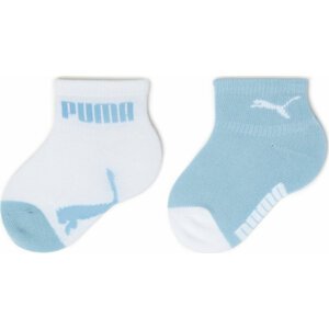 Sada 2 párů dětských vysokých ponožek Puma Baby Mini Cats Lifestyle Sock 2P 935478 Powder Blue 01