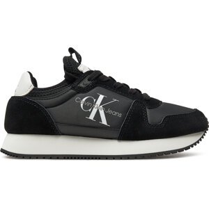 Sneakersy Calvin Klein Jeans Runner Sock Laceup Ny-Lth W YW0YW00840 Black 01H
