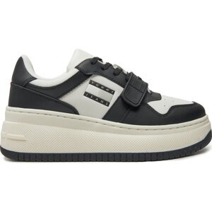 Sneakersy Tommy Jeans Tjw Retro Basket Flatform Velcro EN0EN02573 Černá