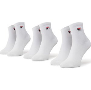 Sada 3 párů vysokých ponožek unisex Fila Calza F9303 Bílá