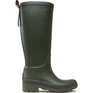 Polokozačky Tommy Hilfiger Tommy Rubberboot FW0FW07665 Army Green RBN
