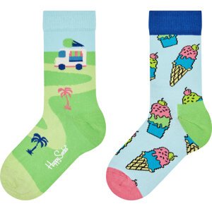 Sada 2 párů dětských vysokých ponožek Happy Socks KICE02-6000 Barevná