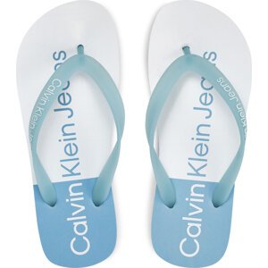 Žabky Calvin Klein Jeans Beach Sandal Flatform Monologo YW0YW01617 Světle modrá