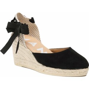 Espadrilky Manebi Soft Suede Low Wedge Espadrilles K 1.0 WL Black