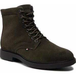 Kozačky Tommy Hilfiger Elevated Rounded Suede Lace Boot FM0FM04185 Olive MR9