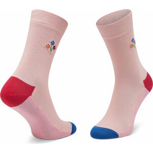 Sada 3 párů vysokých ponožek unisex Happy Socks XFLO08-3300 Růžová