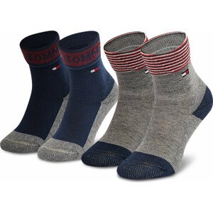 Sada 2 párů dětských vysokých ponožek Tommy Hilfiger 701210508 Tommy Original 001