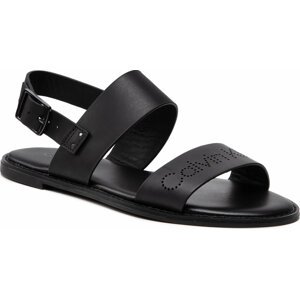 Sandály Calvin Klein Almond Flat Sandal Perf HW0HW00682 Ck Black BAX