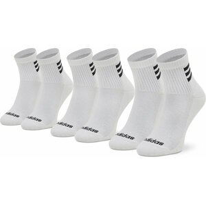 Sada 3 párů vysokých ponožek unisex adidas Hc 3 Stripes Quarter HD2211 White