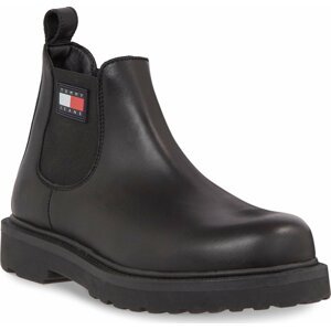Kotníková obuv Tommy Jeans Tjm Napa Leather EM0EM01254 Black BDS