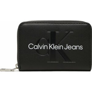 Malá dámská peněženka Calvin Klein Jeans Sculpted Med Zip Around K60K610405 BDS