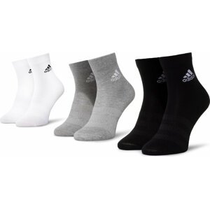 Sada 3 párů vysokých ponožek unisex adidas Ligth Crew 3Pp DZ9392 Mgreyh/White/Black