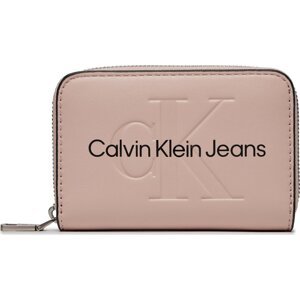 Velká dámská peněženka Calvin Klein Jeans Sculpted Med Zip Around Mono K60K607229 Pale Conch TFT