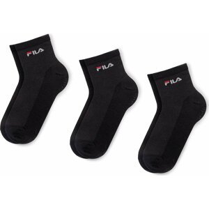Sada 3 párů vysokých ponožek unisex Fila Calza Quarter F1742 Black 200
