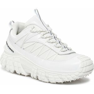 Sneakersy KARL LAGERFELD KL63723 White Lthr & Textile w/Silver