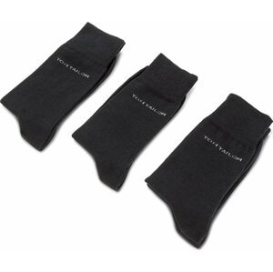 Sada 3 párů vysokých ponožek unisex Tom Tailor 9003 Tmavomodrá