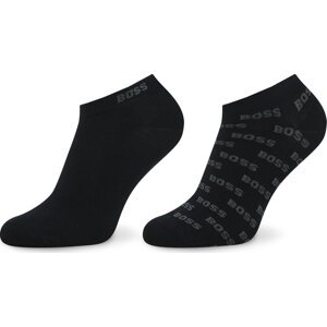 Sada 2 párů pánských nízkých ponožek Boss 50477888 Black 001