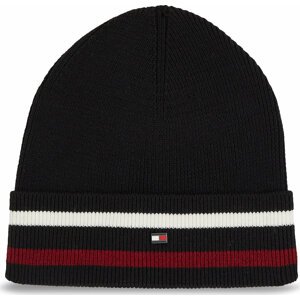 Čepice Tommy Hilfiger Elevated Wool Flag Beanie AM0AM11497 Black BDS