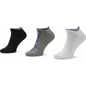 Sada 3 párů dámských nízkých ponožek Calvin Klein 701218724 Mid Grey Melange 003