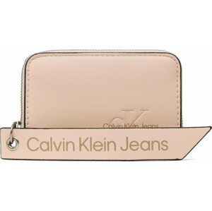 Malá dámská peněženka Calvin Klein Jeans Sculpted Med Zip Around Tag K60K610578 Růžová