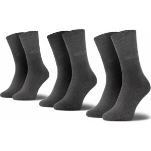 Sada 3 párů dámských vysokých ponožek Tom Tailor 9703 Anthracite 620