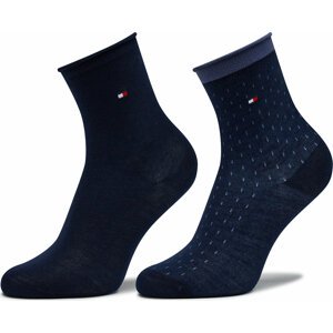 Sada 2 párů dětských vysokých ponožek Tommy Hilfiger 701224911 Navy 002