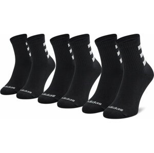 Sada 3 párů pánských vysokých ponožek adidas HC 3S Quart 3PP HD2212 Black/Black/Black