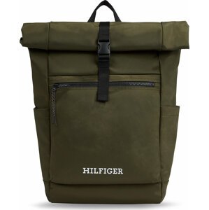 Batoh Tommy Hilfiger Th Monotype Rolltop Backpack AM0AM11549 Zelená