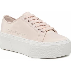 Sneakersy Calvin Klein Jeans Flatform + Cupsole Satin YW0YW00917 Peach Blush 0JW