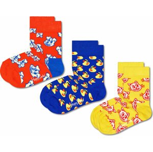 Sada 3 párů dětských vysokých ponožek Happy Socks KANI08-2700 Barevná